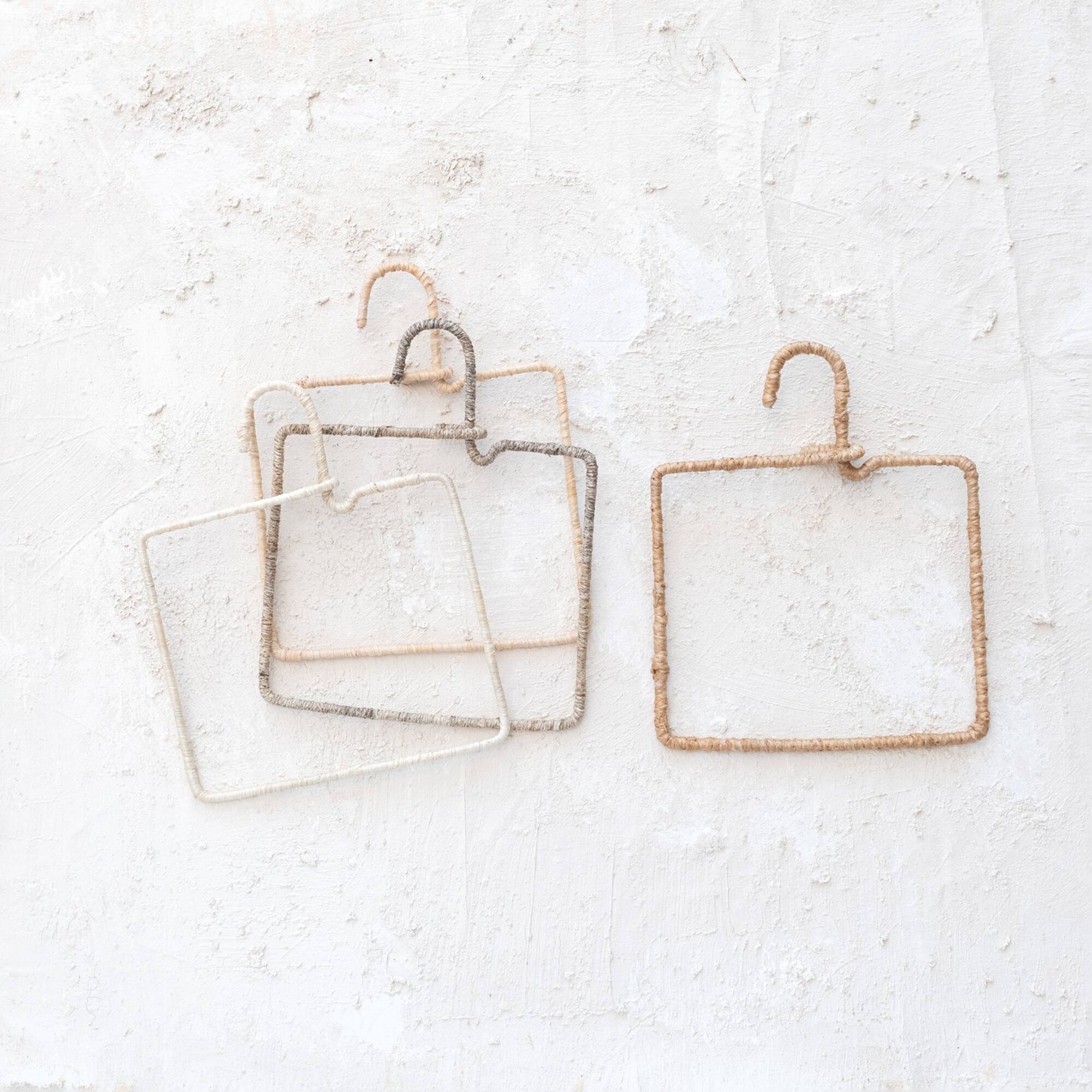 Hello Honey® Aluminum & Natural Fiber Wrapped Hanger Set